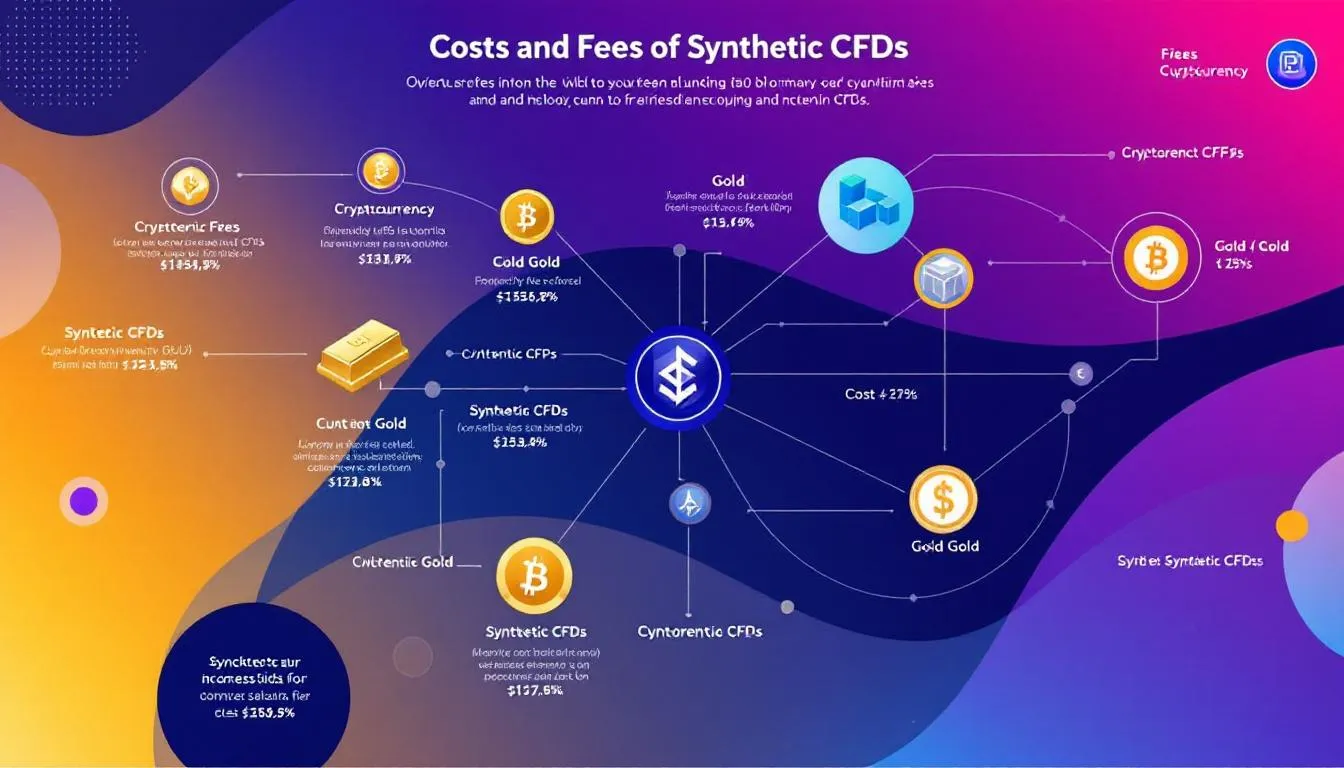 An infographic illustrating the costs and fees associated with synthetic CFDs.