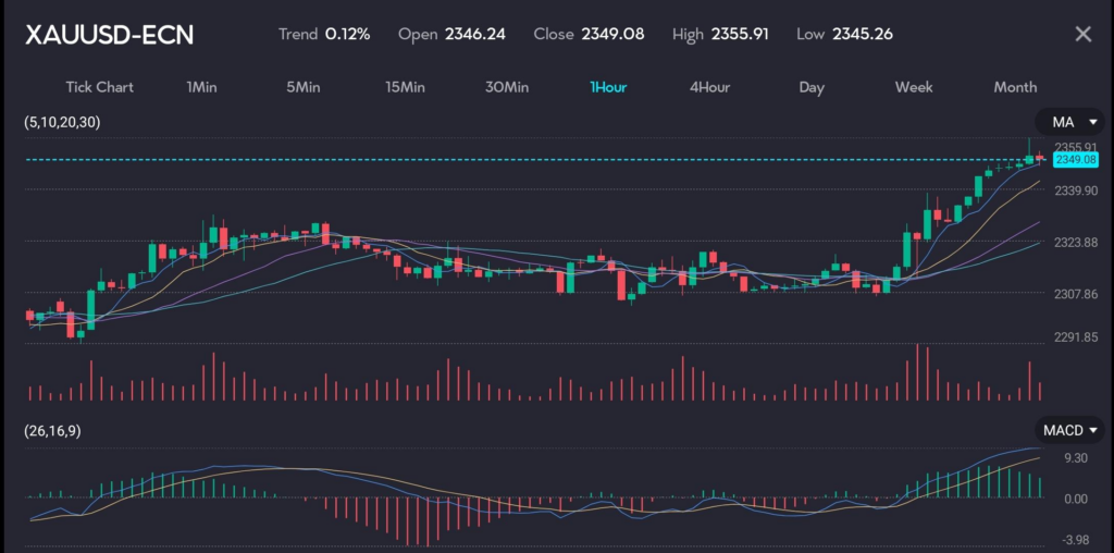 final21 VT Markets Candle chart depicting slight upward rise of XAUUSD on the VT Markets trading app