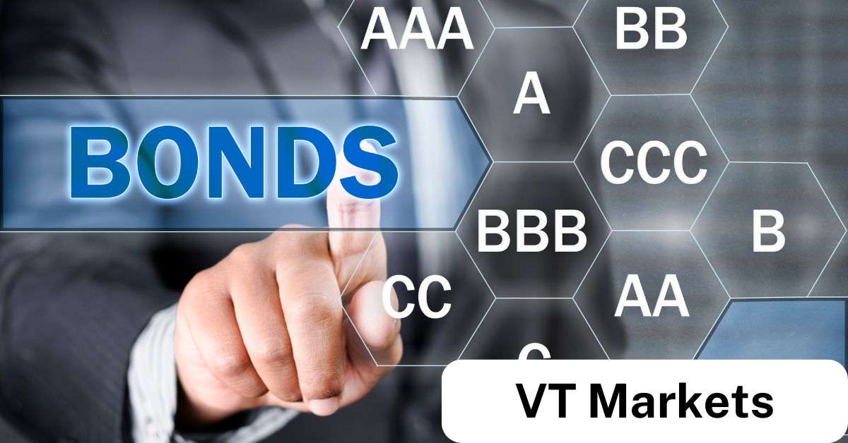 VT Markets A Complete Guide to Trading VT Markets CFD Bonds VT Markets A professional image showing the concept of bond trading with a person selecting Bonds amidst a grid of credit ratings like AAA and BBB symbolizing financial stability and investment opportunities with VT Markets CFD Bonds trading