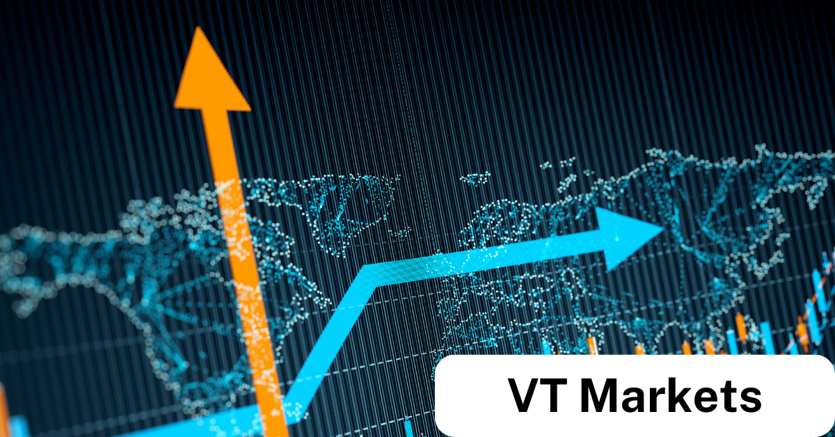 VT Markets Mastering Forex Trend Markets How to Spot and Trade Them VT Markets A digital financial chart with upward trending blue and orange arrows indicating market trends A global map with data points represents forex trading insights The VT Markets logo is displayed reinforcing its expertise in forex trend analysis