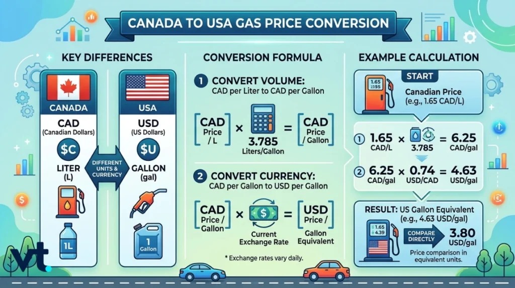 VT Markets Canada to US Gas Price Conversion