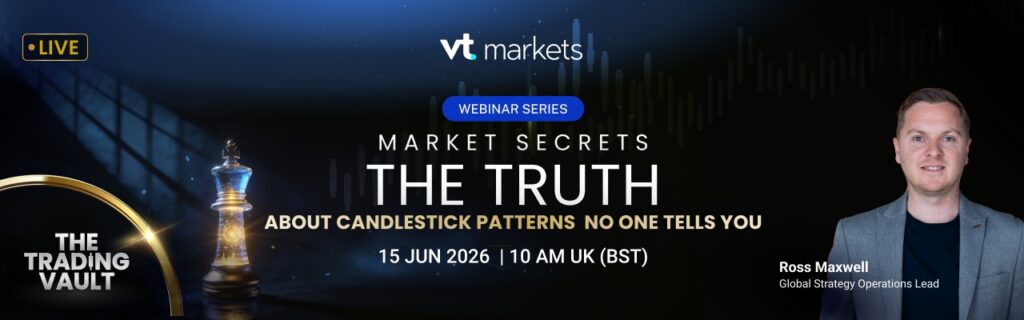 f0d3d7950ff34038a6af866a518f6df8 VT Markets Live VT Markets webinar banner'Market Secrets The Truth' about candlestick patterns; June 15, 2026 at 10:00 AM BST; man in blazer on the right.