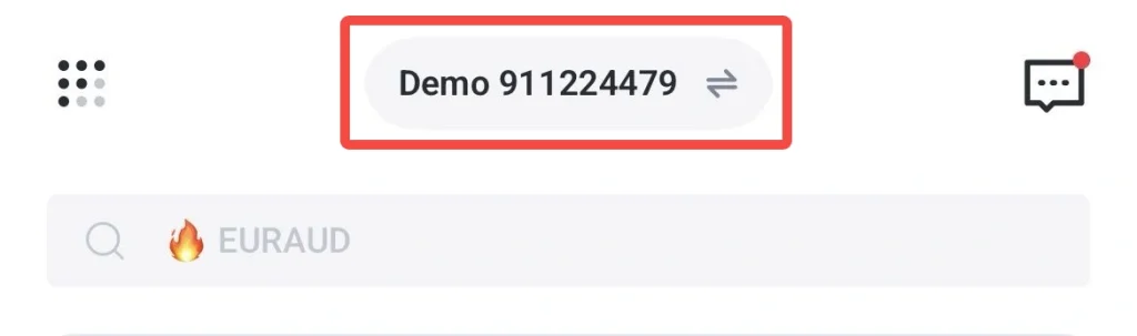 Rounded white badge reading Demo 911224479 highlighted in red at the top of the page
