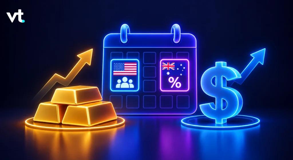 Gold and US dollar outlooks ahead of US payrolls and RBA rate decision. 

